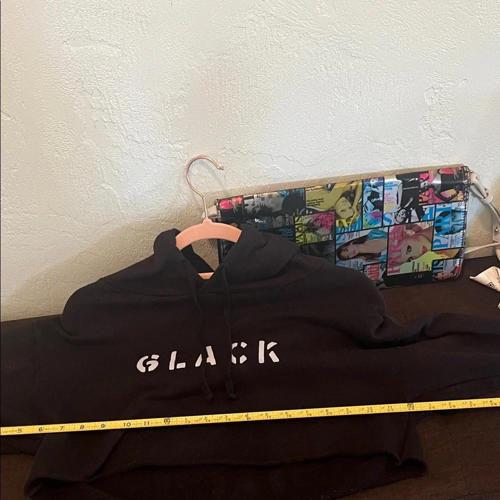 # 0713+ Black Women's Cropped Hoodie “ GLACK” - Picture 5 of 10